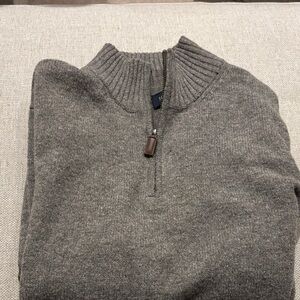 J Crew Men's Brown/ Gray Half-Zip Sweater